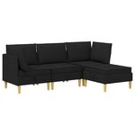 vidaXL Canapé modulaire avec rangement 4 Pièces Noir Tissu