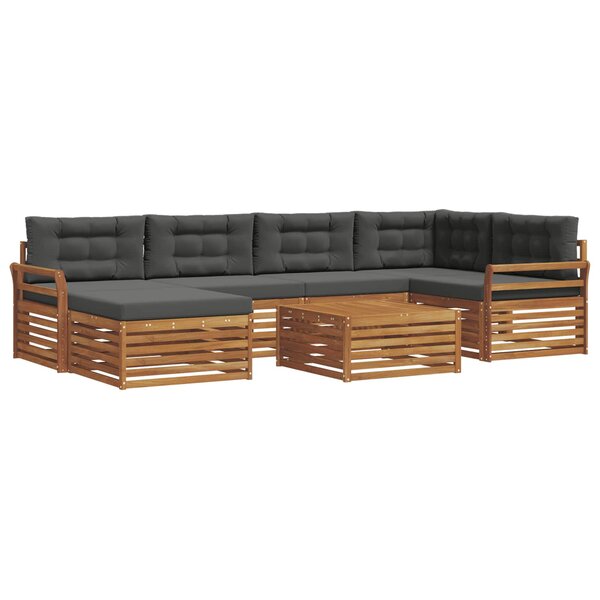 vidaXL Ensemble de canapés d'extérieur 7 pc Naturel et Anthracite