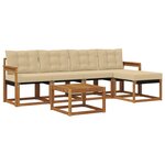 vidaXL Ensemble de canapés d'extérieur 6 pc Naturel et Beige