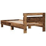vidaXL Cadre de lit avec LED Bois ancien 75 x 190 cm Bois d'ingénierie