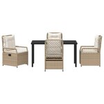 vidaXL Ensemble de salle à manger pour jardin 5 Pièces Beige polyrotin