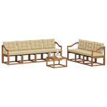 vidaXL Ensemble de canapés d'extérieur 8 Pièces Naturel et Beige