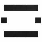 vidaXL Ensemble meuble TV 8 Pièces Chêne noir 60 x 30 x 30 cm