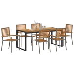 vidaXL Ensemble de salle à manger pour jardin 7 Pièces Gris et marron