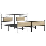 vidaXL Cadre de lit en métal sans matelas chêne sonoma 180x200 cm