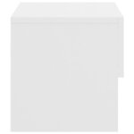 vidaXL Table de chevet murale Blanc brillant