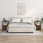 vidaXL Cabinet de chevet avec tiroir 2 Pièces Chêne brun 40 x 31 x 60 cm