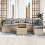 vidaXL Ensemble de canapé de jardin 9 Pièces beige et gris clair