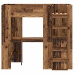 vidaXL Cadre de lit superposé avec bureau Bois ancien 75 x 190 cm