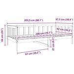 vidaXL Cadre de lit Cire marron 90 x 190 cm Bois de pin massif