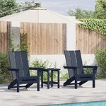 Chaises Adirondack Pliables vidaXL 2 Pièces Bleu Marine 74.5x80.5x90 cm HDPE