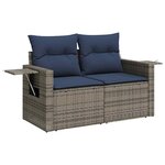 vidaXL Salon de jardin avec coussins 6 Pièces gris résine tressée acacia