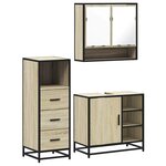 vidaXL Ensemble de meubles de salle de bain 3 Pièces chêne sonoma