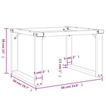 vidaXL Pieds de table basse cadre en O 60x50x38 cm fonte