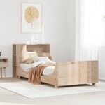 vidaXL Cadre de lit sans matelas 90x200 cm bois de pin massif