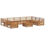 vidaXL Ensemble de canapés d'extérieur 10 pc Naturel