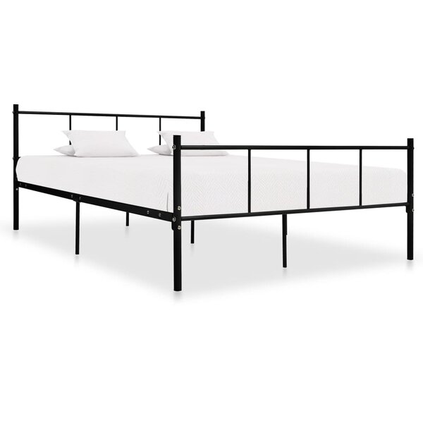 vidaXL Cadre de lit sans matelas noir métal 160x200 cm