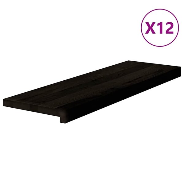vidaXL Marches d'escalier 12 Pièces marron foncé 80x30x2 cm chêne massif