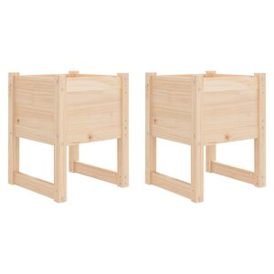 vidaXL Jardinières 2 Pièces 40x40x52 5 cm Bois massif de pin