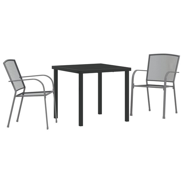 vidaXL Set de salle à manger de jardin en anthracite