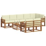 vidaXL Ensemble de canapés d'extérieur 9 pc Naturel et Crème