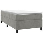 vidaXL Cadre de lit à lattes gris clair 100x203 cm velours