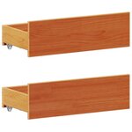 vidaXL Lit bibliothèque sans matelas cire marron 150x200 cm pin massif
