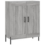 vidaXL Buffet haut Sonoma gris 69 5x34x180 cm Bois d'ingénierie