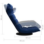 vidaXL Chaise de sol pivotante Bleu Velours