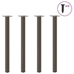 vidaXL Pieds de table console 4 pièces Acier naturel 72-74 cm Acier