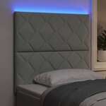 vidaXL Tête de Lit LED Géométrique Gris clair 100 cm Velours