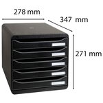 Exacompta Set de tiroirs de bureau Plus Big-Box Ecoblack et 5 tiroirs