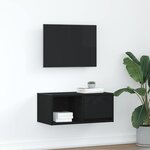 vidaXL Meuble TV chêne noir 60x31x25 5 cm bois d'ingénierie