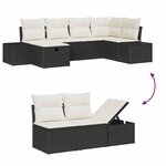 vidaXL Ensemble de canapé de jardin 7 Pièces Noir 55 x 62 x 69 cm