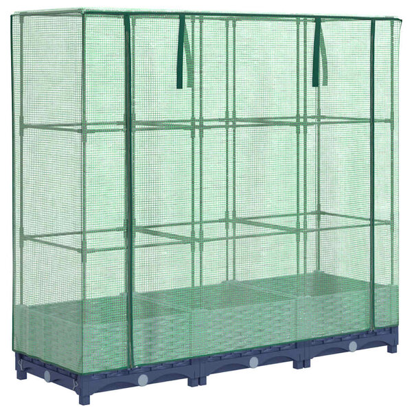 vidaXL Lit surélevé avec housse de serre aspect rotin 120 x 40 x 123 cm