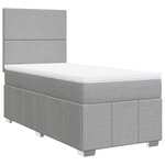 vidaXL Sommier à lattes de lit et matelas Gris clair 90x190 cm Tissu