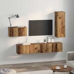 vidaXL Ensemble meuble TV 4 Pièces Bois Ancien Bois d'ingénierie