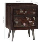 vidaXL Table de chevet Bois de récupération solide 40 x 30 x 50 cm