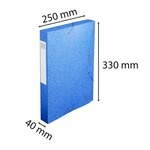 Lot de 10 boîtes de classement dos 40mm carte lustrée - Format A4 - EXACOMPTA - Coloris Bleu