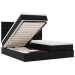 vidaXL Lit ottoman avec matelas & LED Noir 180x200cm similicuir
