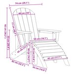 vidaXL Chaise Adirondack avec repose-pieds noire HDPE