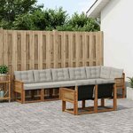 vidaXL Ensemble de canapés d'extérieur 8 pc Naturel et gris clair
