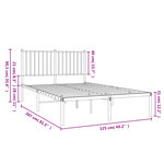 vidaXL Cadre de lit métal sans matelas et tête de lit blanc 120x190 cm
