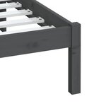 vidaXL Cadre de lit sans matelas gris bois massif 200x200 cm