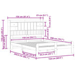 vidaXL Lit bibliothèque sans matelas cire marron 150x200 cm pin massif