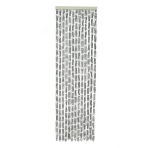 Travellife Rideau de porte Chenille Stripe 185x56 cm Gris et blanc