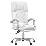 Fauteuil de massage inclinable de bureau informatique étude similicuir blanc 02_0025396