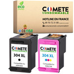 304XL - 2 cartouches compatibles pour HP 304 XL - noir et couleur - COMETE