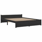 vidaXL Cadre de lit sans matelas noir bois massif 150x200 cm