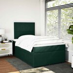 vidaXL Sommier à lattes de lit et matelas Vert foncé 120x200cm Velours